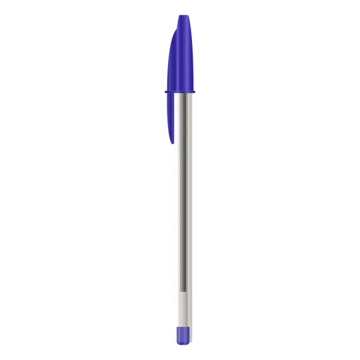 A blue ballpoint cap pen