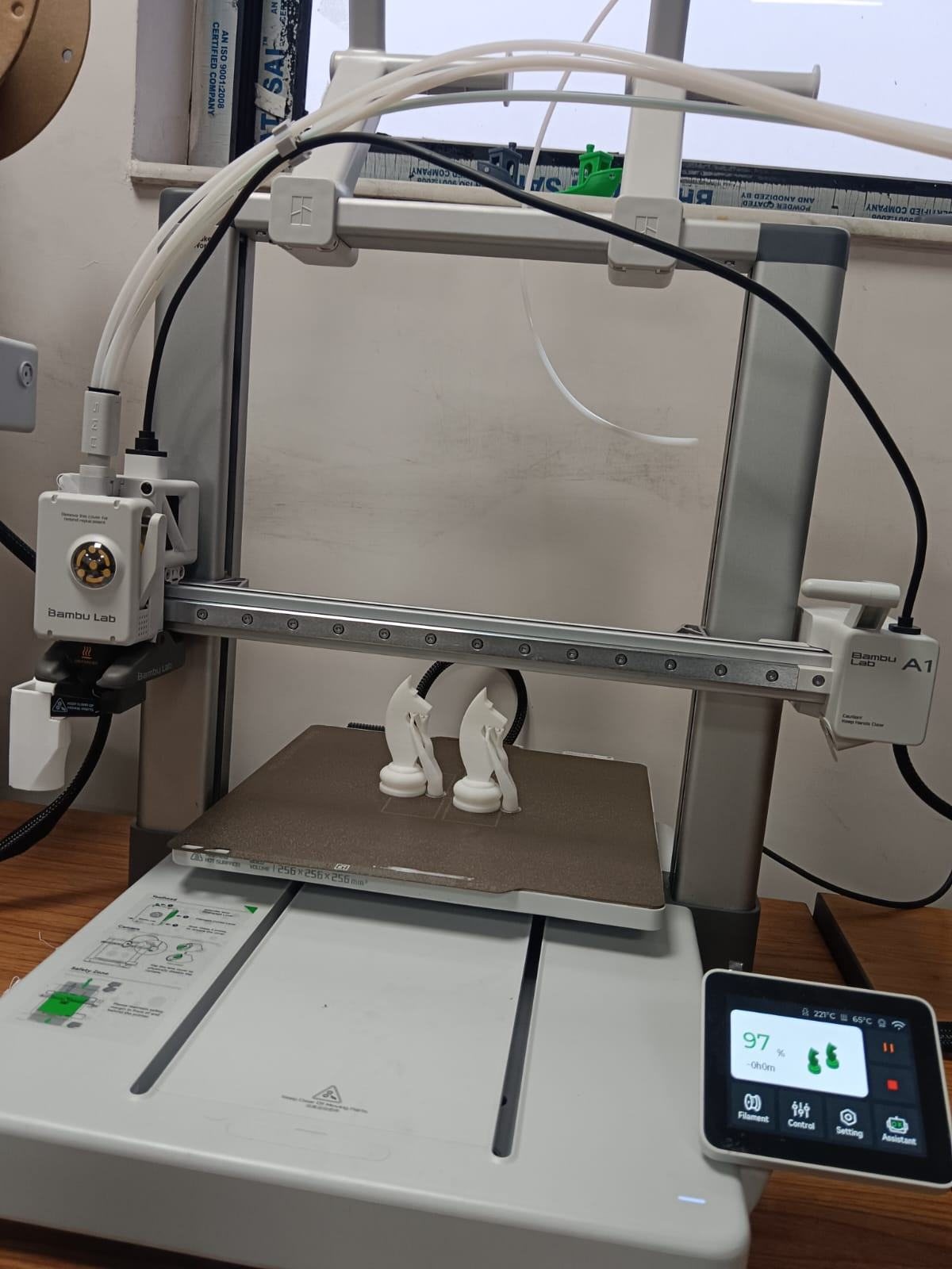 The knight printing on the FDM printer at higher resolution