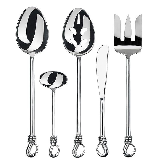 Serving cutlery with looped wire handles