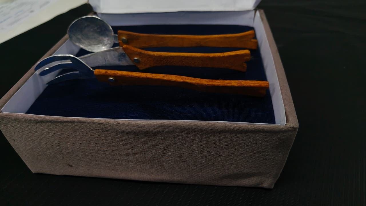 The set resting in its box