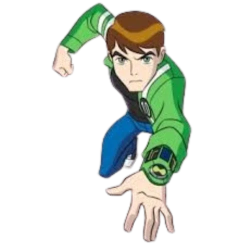 Ben 10 character art in a leaping pose